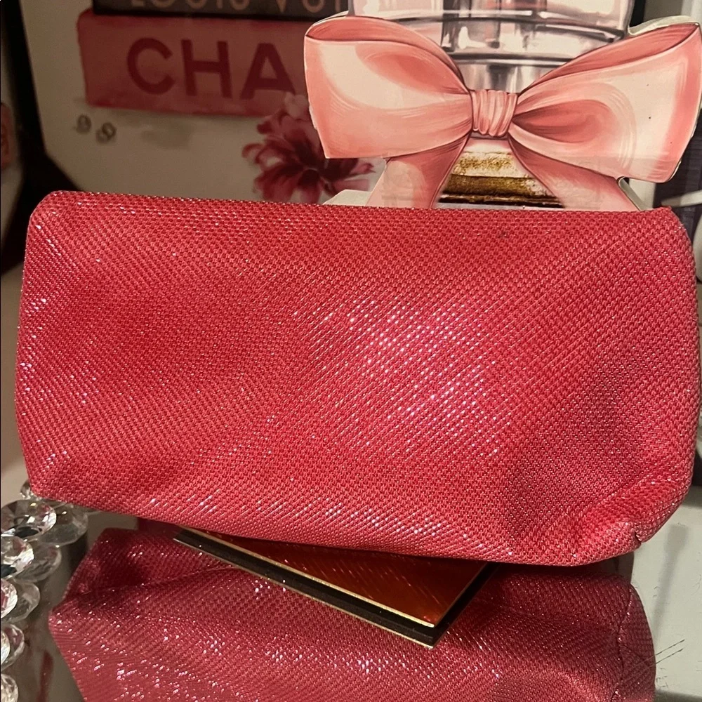 Lancome NWOT Shimmering Red Cosmetic Bag